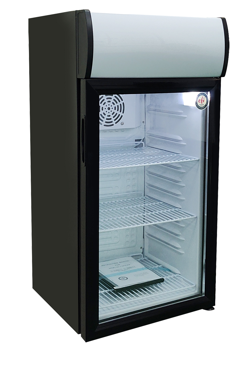 EFI Versa Display C1-80GDCT-L Countertop Glass Door Refrigerator With Legs