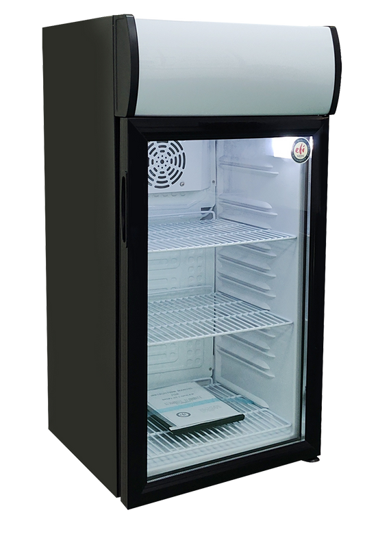 EFI Versa Display C1-80GDCT-L Countertop Glass Door Refrigerator With Legs