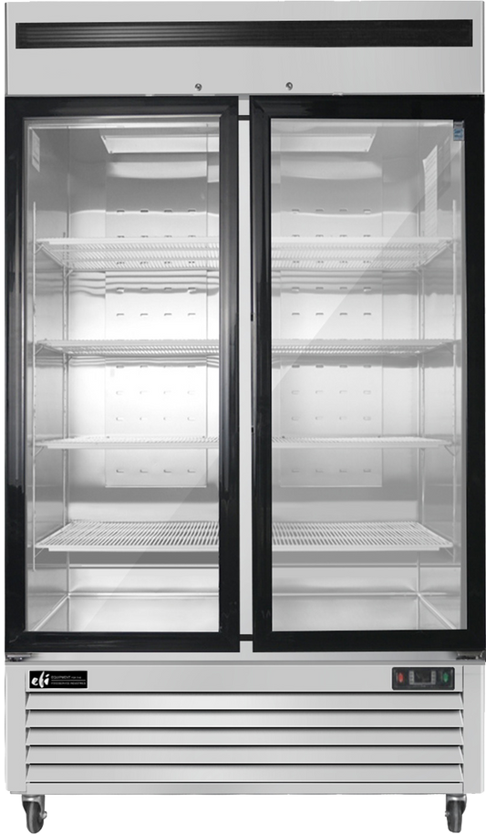 EFI Versa-Chill C2-39GDSVC 2-Door Stainless Glass Door Merchandiser