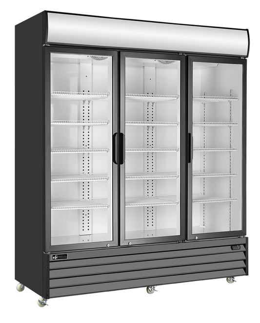 EFI Versa-Chill C3-68GD 3-Door Black Glass Door Merchandiser