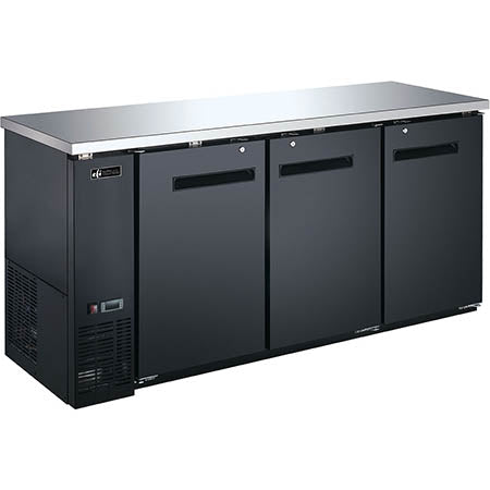 EFI Versa-Chill CBBDR3-72CC 3-Door Black Back Bar Solid Door Cooler