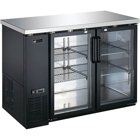 EFI Versa-Chill CBBGD2-48CC 2-Door Black Back Bar Glass Door Cooler