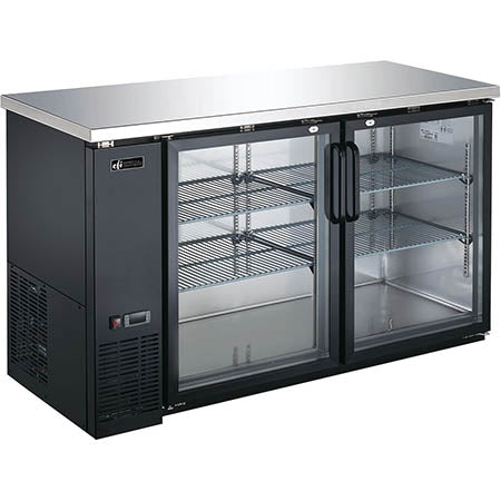 EFI Versa-Chill CBBGD2-60CC 2-Door Black Back Bar Glass Door Cooler
