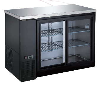 EFI Versa-Chill CBBGDS2-48CC 2-Door Black Back Bar Sliding Glass Door Cooler