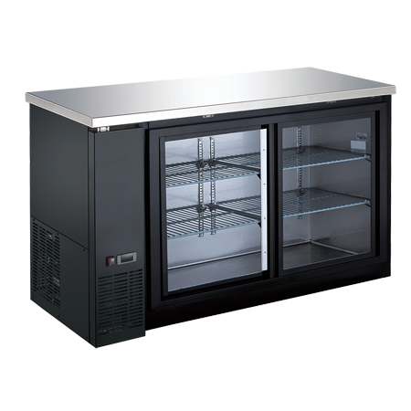 EFI Versa-Chill CBBGDS2-60CC 2-Door Black Back Bar Sliding Glass Door Cooler