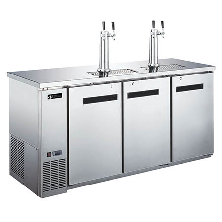 EFI Versa-Chill CBBSDD3-72CC 3-Door Stainless Back Bar Direct Draw Cooler