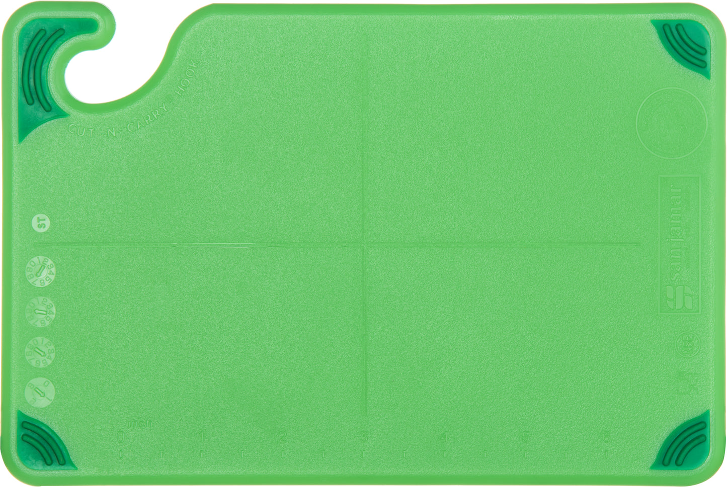 San Jamar | Saf-T-Grip Coloured Cutting Board, 9" x 12" x 3/8", Green