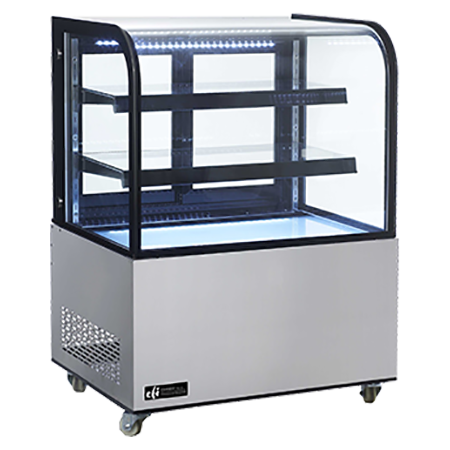 EFI CGCM-3648 Curved Glass Display Case Stainless