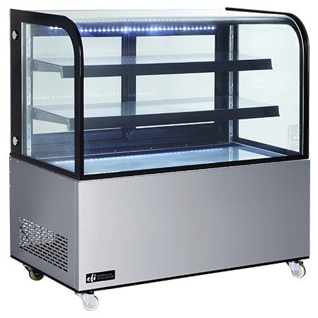 EFI CGCM-4848 Curved Glass Display Case Stainless