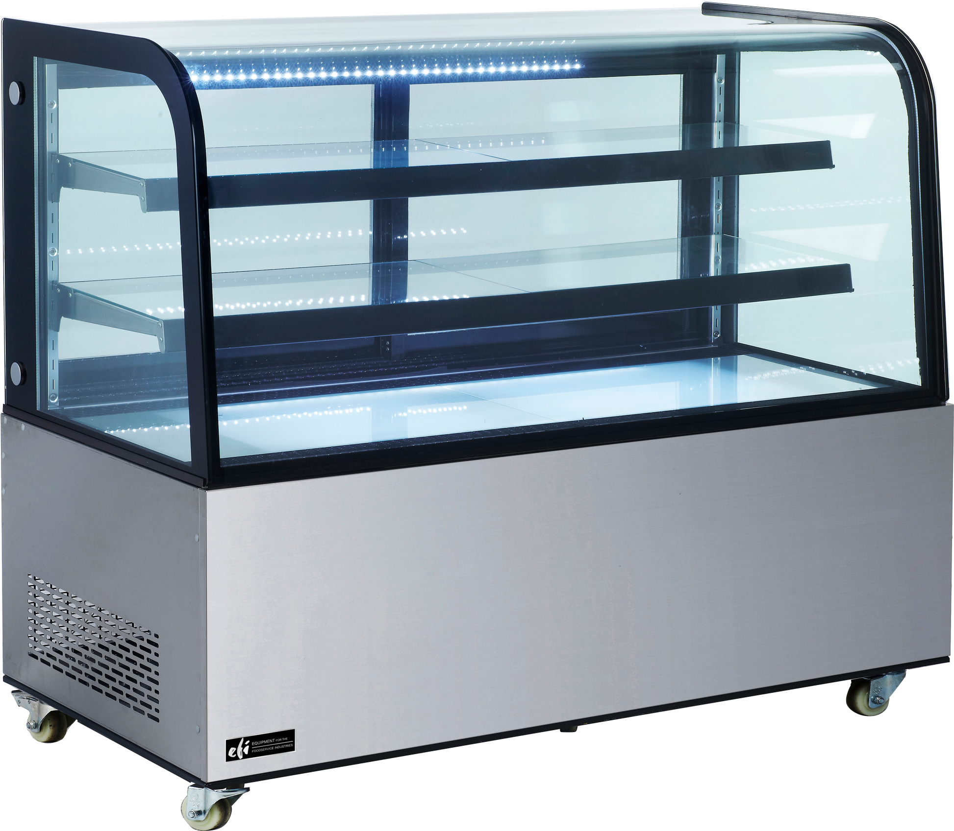 EFI CGCM-7348 Curved Glass Display Case Stainless