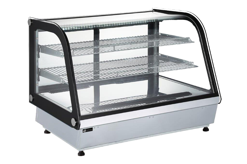 EFI Versa-Display Curved Glass Countertop Display Case, 4-Shelf, 35"W × 27"H - CGCM-CT-3527-4