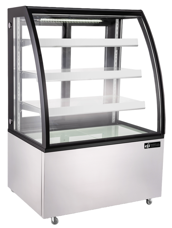 EFI CGCM-3756 Curved Glass Display Case Stainless