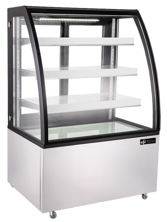 EFI CGCM-4956 Curved Glass Display Case Stainless