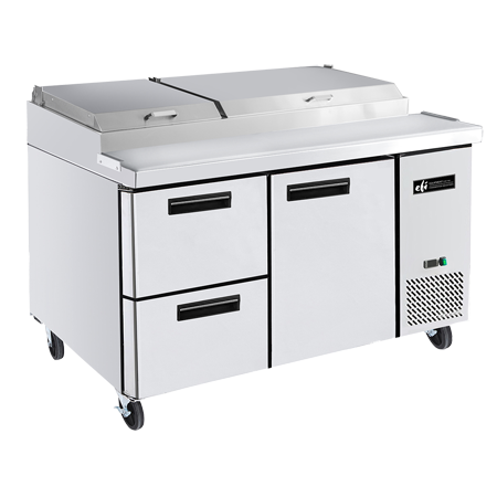 EFI CPDW2-67VC Pizza Prep Table with Drawers Stainless