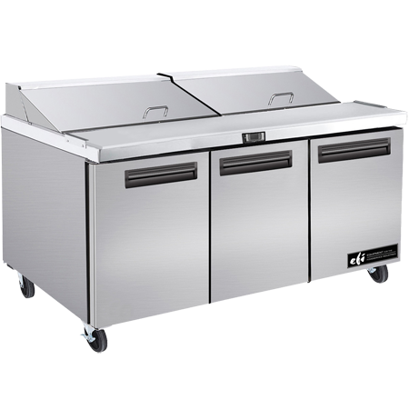 EFI CSDR3-72VC Sandwich/Salad Prep Table 3-Door Stainless