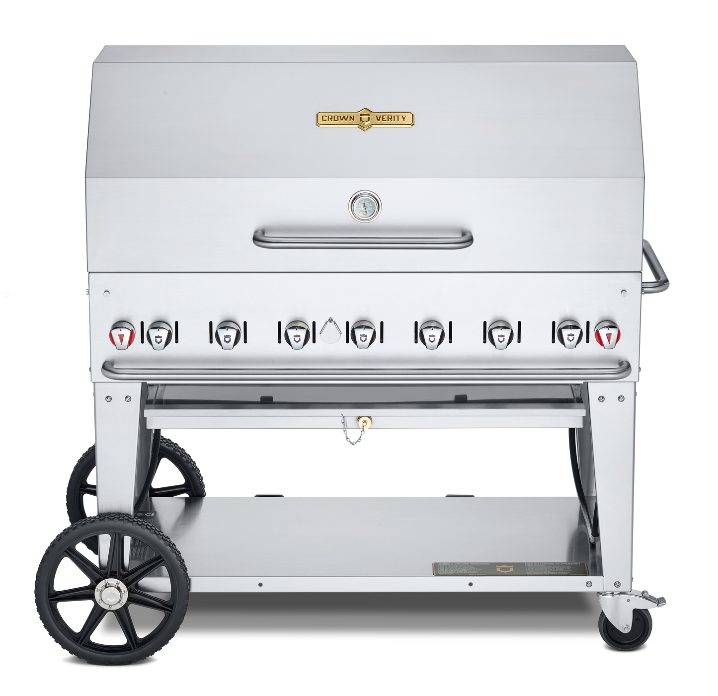 Crown Verity Mobile 48" Gas Grill with Roll Dome & Bun Rack, Natural Gas/Bulk - CV-MCB-48RDP-NG