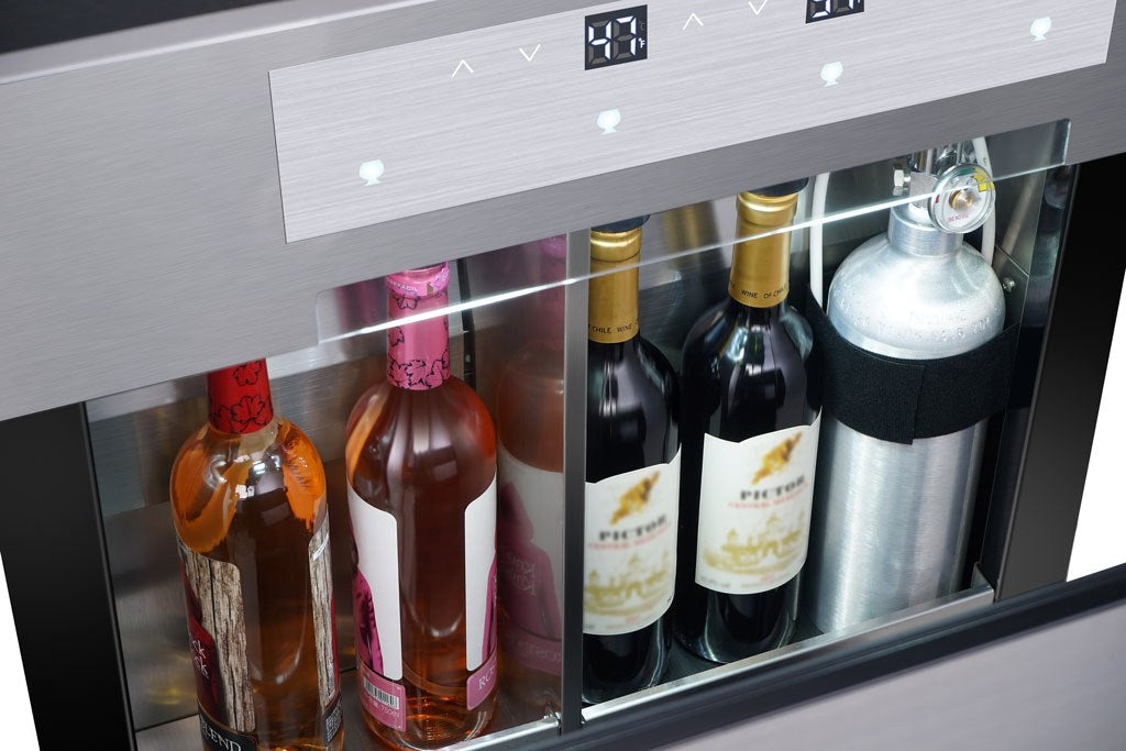 Cavavin Wine Dispenser - bottles loaded close-up