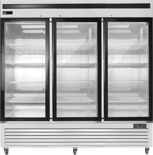EFI Versa-Chill C3-82GDSVC 3-Door Stainless Glass Door Merchandiser