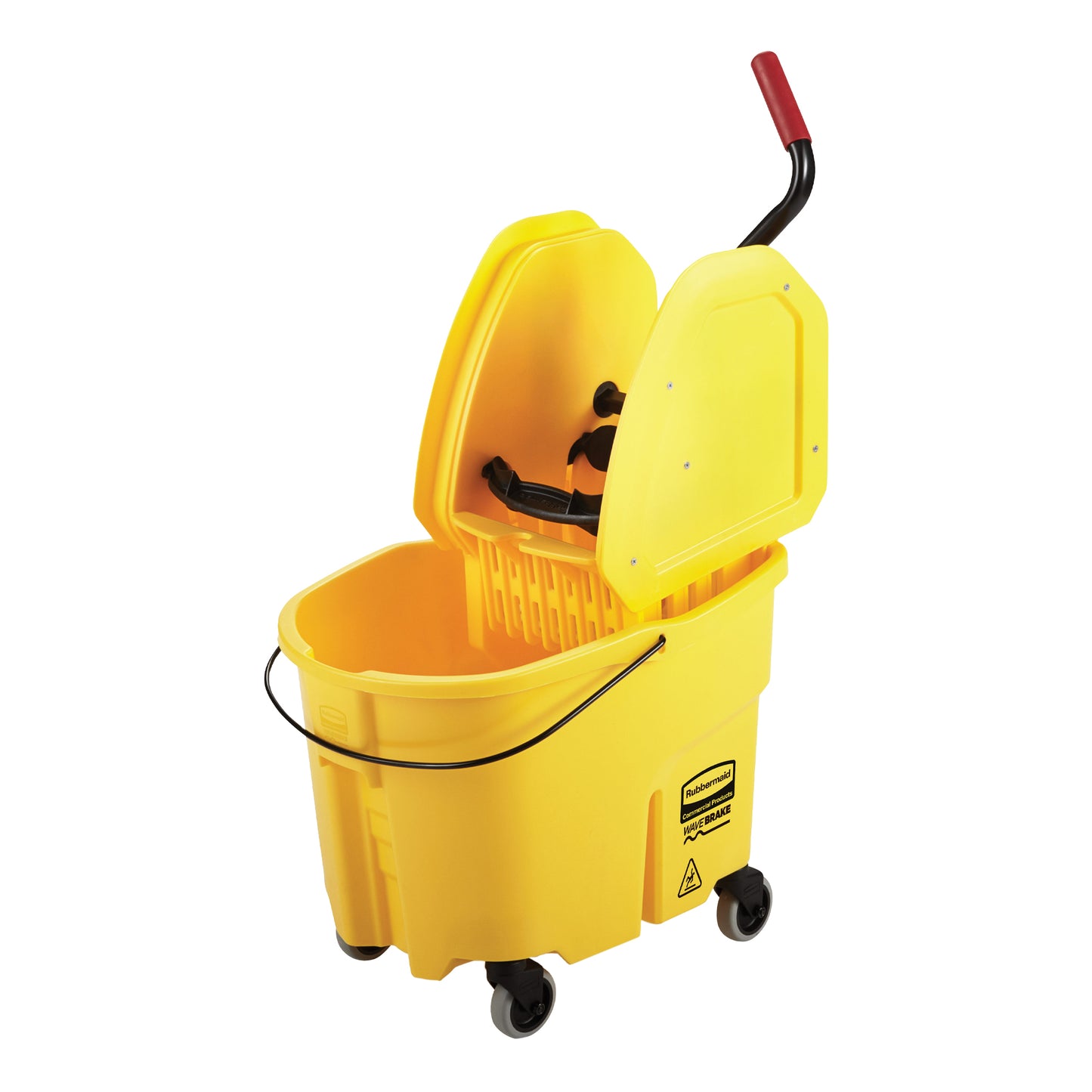 Rubbermaid | WaveBrake Mop Bucket, Down Press Wringer, 35 qt, Yellow