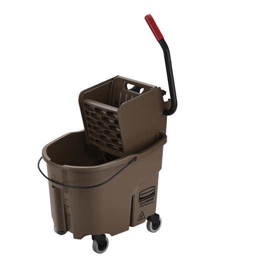 Rubbermaid | WaveBrake Mop Bucket, Side Press Wringer, 35 qt, Brown