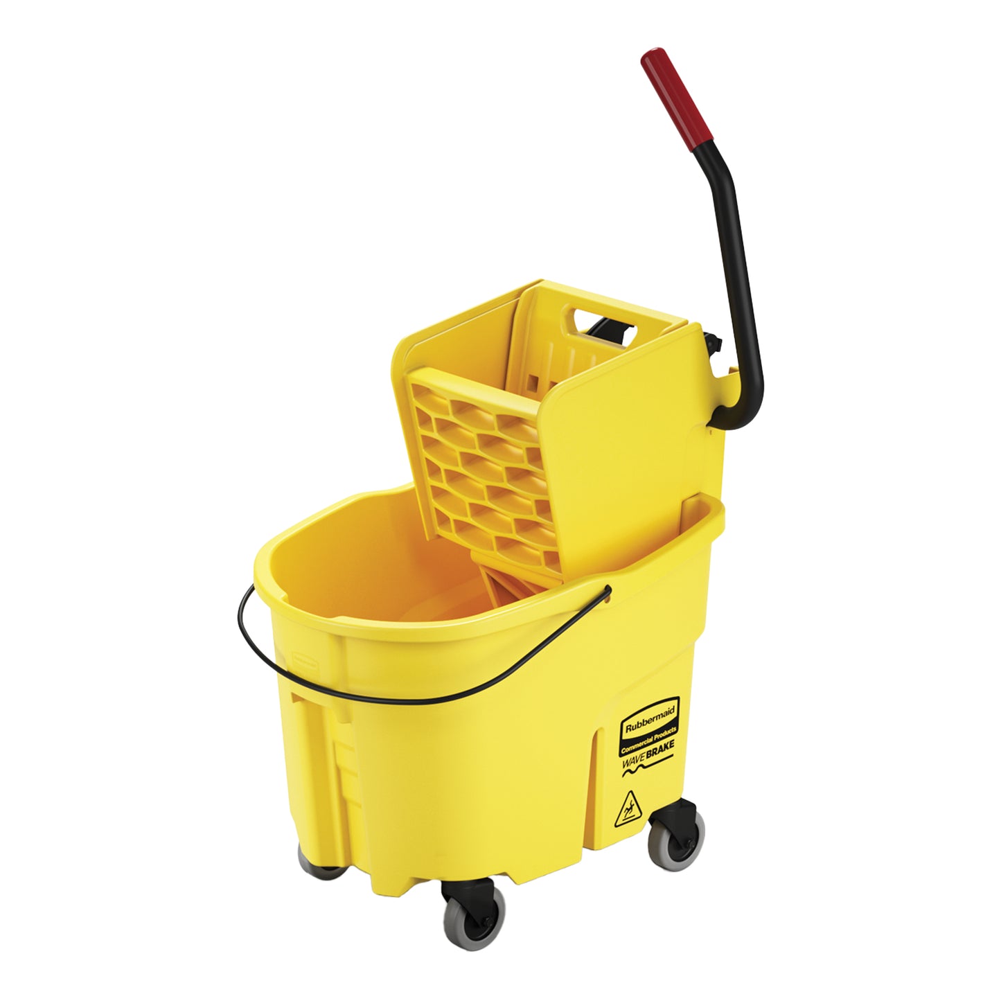 Rubbermaid | WaveBrake Mop Bucket, Side Press Wringer, 35 qt, Yellow