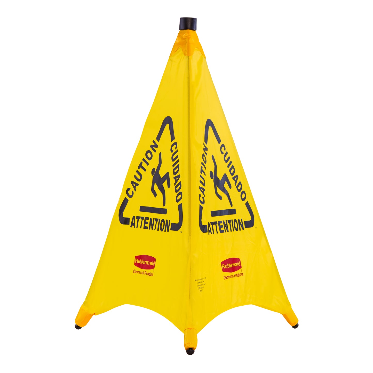 Rubbermaid | Floor Caution Sign, Pop Up, Multilingual, 3 Sided, Yellow