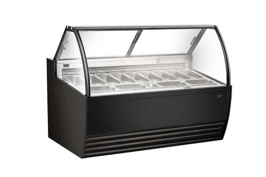EFI FIGCB-7052 Curved Glass Gelato Case Black