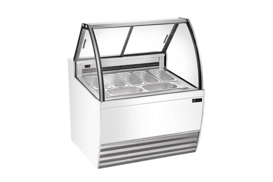 EFI FIGCW-4252 Curved Glass Gelato Case White