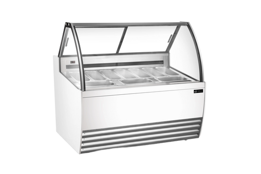 EFI FIGCW-5652 Curved Glass Gelato Case White