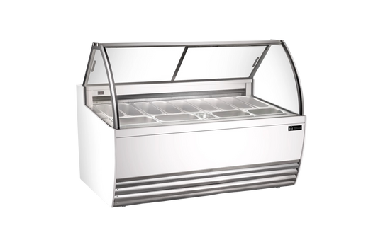EFI FIGCW-7052 Curved Glass Gelato Case White