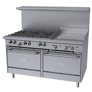 Garland G-Series Gas Restaurant Range, 60", Propane, Casters - G60-6G24RR(LP-CST)