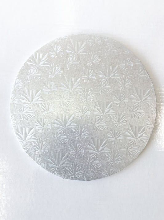 Enjay silver embossed cake board (foldunder/drum)