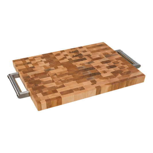 Labell | Butcher Block with Handles, 13" X 18" x 1.25", End Grain Maple