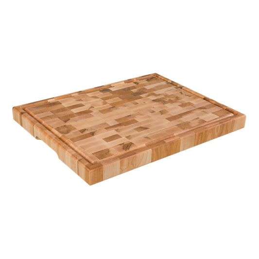 Labell | Butcher Block Cutting Board with Edge Groove, 14" x 18" x 1 1/2" Thick, End Grain Maple