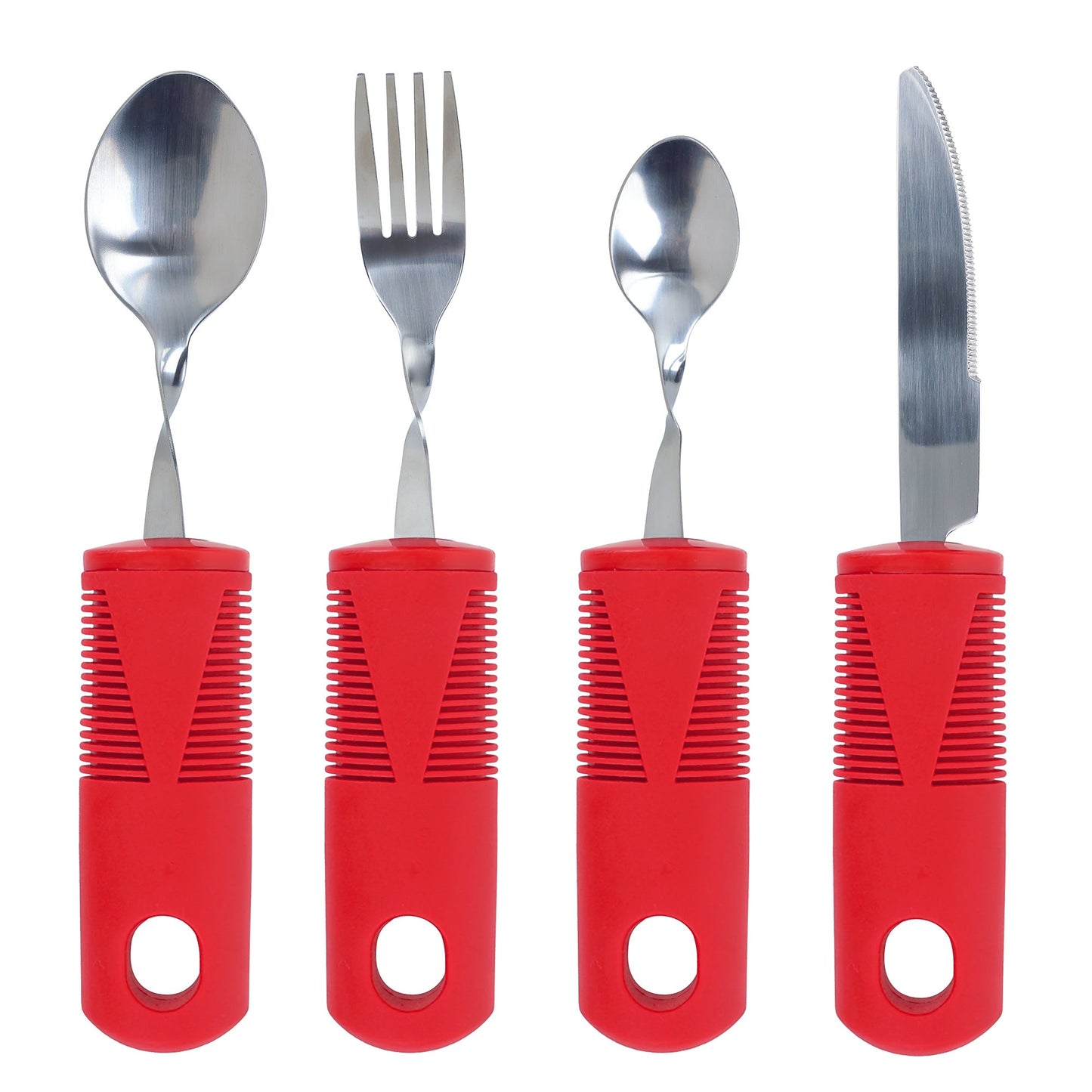 BIOS | 5 Piece Redware Built-up Handle Utensil Set, Red