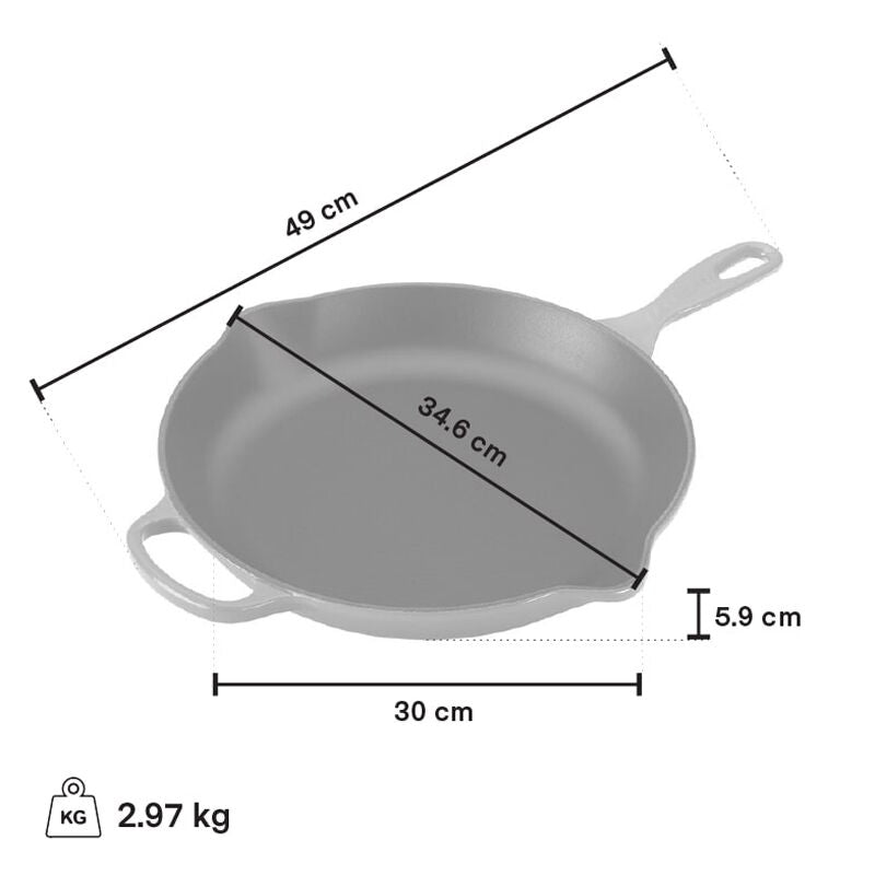 Le Creuset Iron Handle Skillet, 30 cm, Cerise - view 5