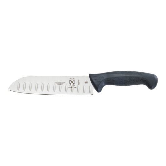 Mercer | Millennia Santoku Knife, Granton Edge, 7", Black