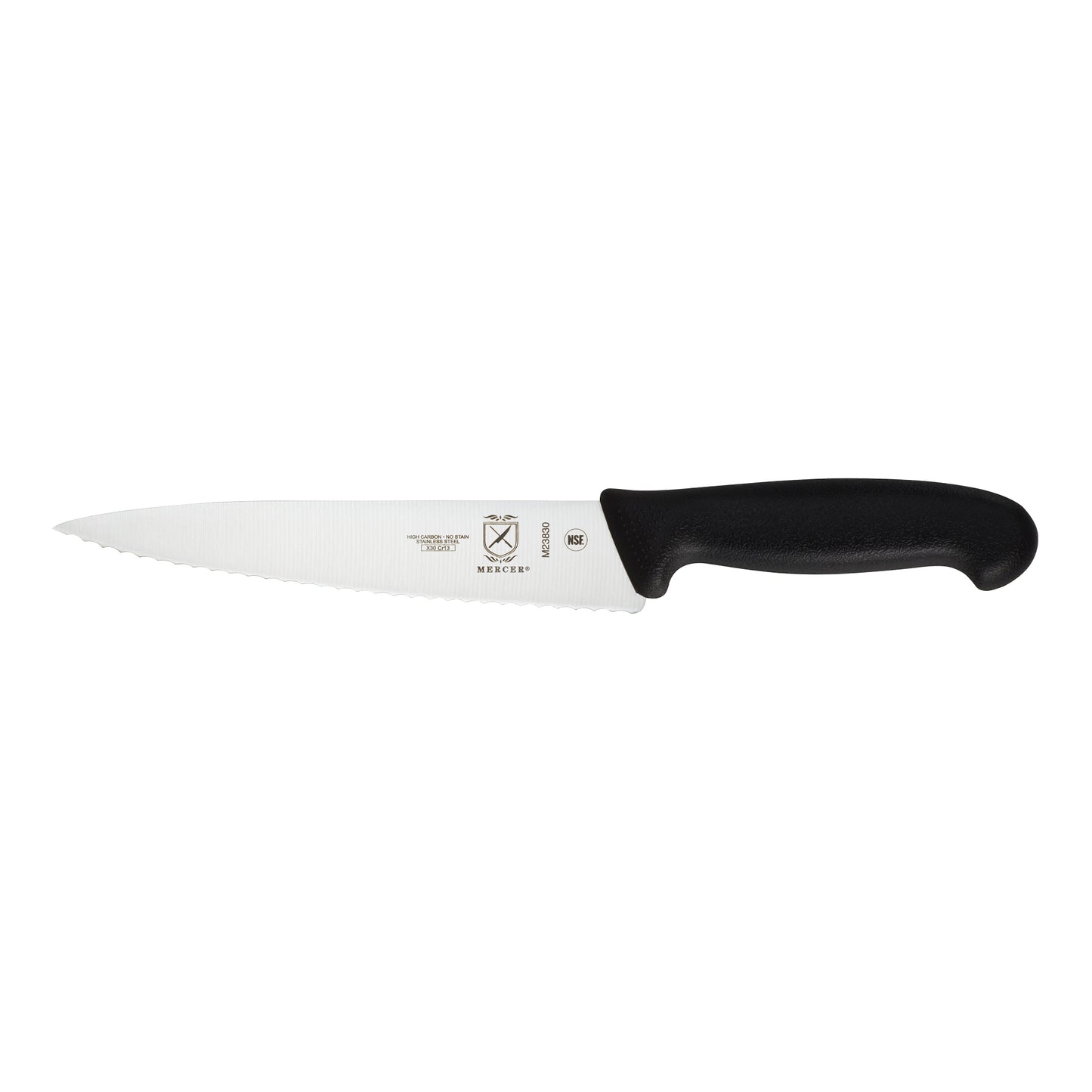 Mercer | Millennia Chef Knife, Wavy Edge, 7.5", Black