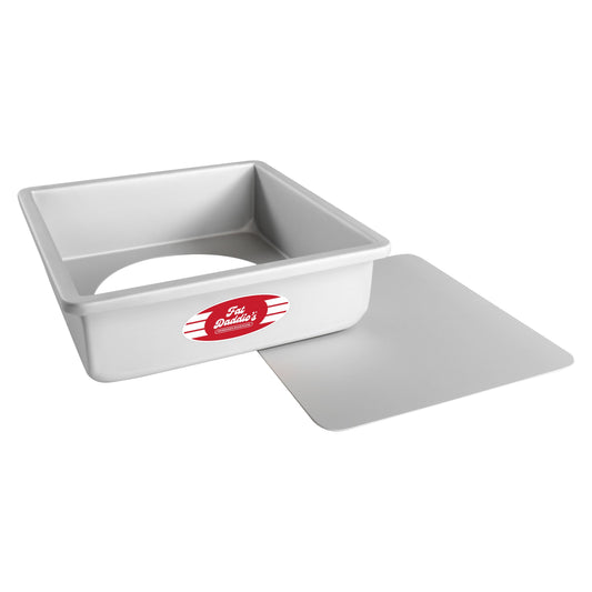 Fat Daddio's Square Cake Pan with Removable Bottom, 9" x 9" x 3", Aluminum - FDPSQCC993