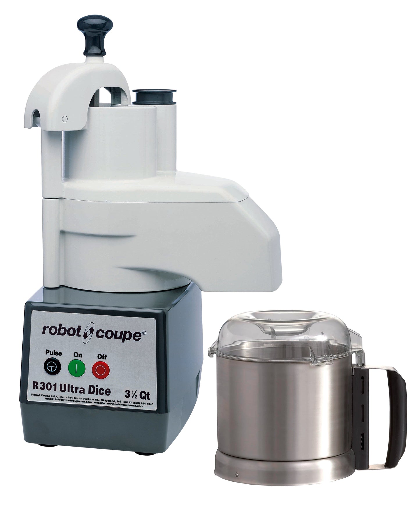 Robot Coupe R301UDICE Combination Food Processor with Dicing Kit, Stainless Steel 3.7 L Bowl, 2 HP, 120V - R301UDICE