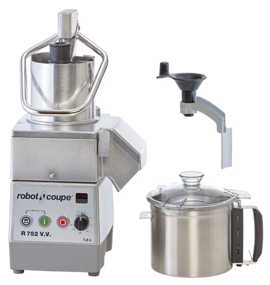 Robot Coupe R752VV Variable Speed Combination Food Processor, Stainless Steel 7.5 L Bowl, 2 HP, 120V - R752VV
