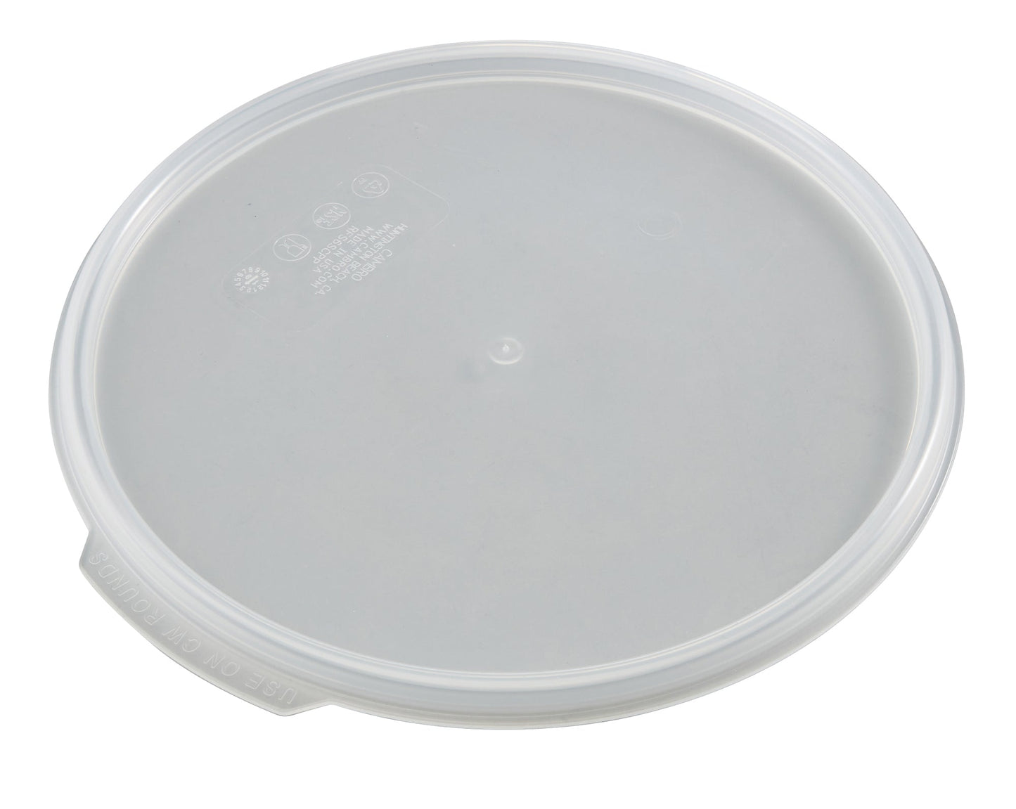 Cambro | Camwear Round Food Storage Container Seal Lid, 6-8 qt, Translucent