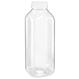 Uline | Square Plastic Juice Bottles, 16 oz, Clear with White Cap (150-pack)