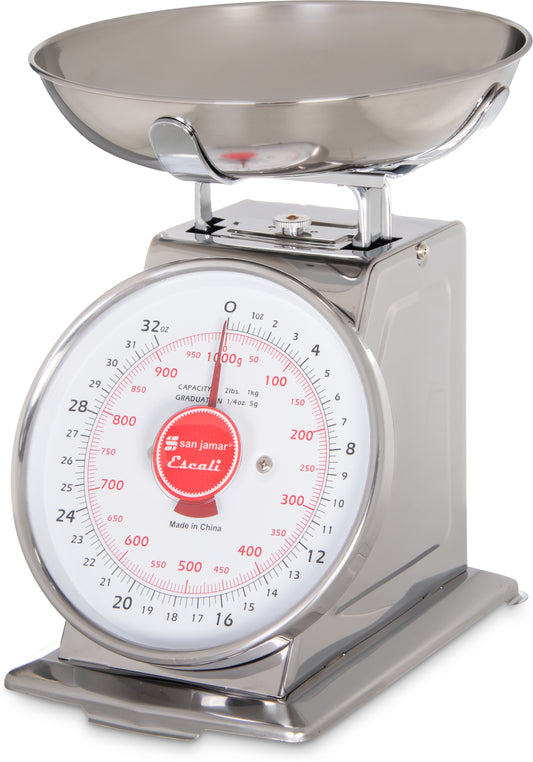 San Jamar | Escali Mechanical Dial Scale with Bowl, 2 lb