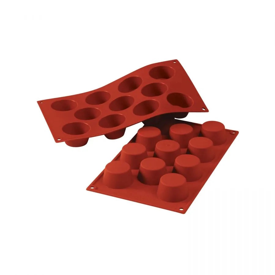 Silikomart | Muffin Molds, 1.69 oz, Red Silicone