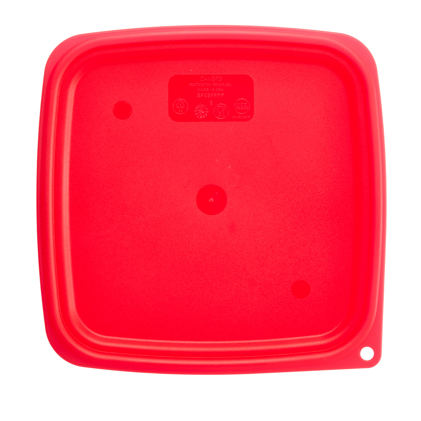 Cambro | CamSquare FreshPro Easy Seal Cover, 6-8 qt, Translucent Red