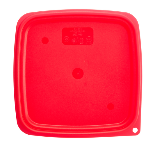 Cambro | CamSquare FreshPro Easy Seal Cover, 6-8 qt, Translucent Red