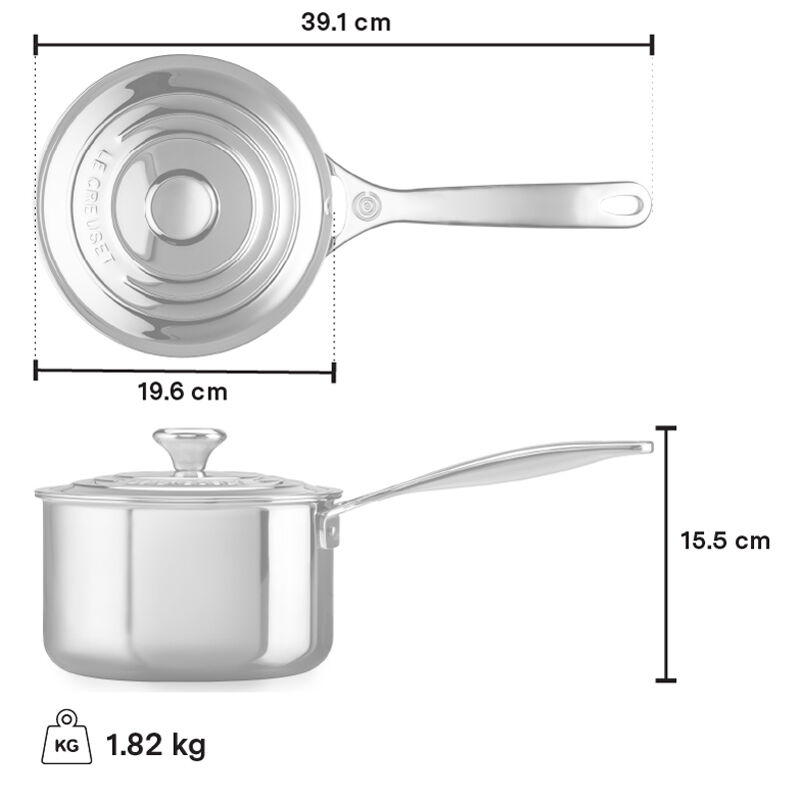 Le Creuset Stainless Steel Saucepan, 2.8 L - view 3