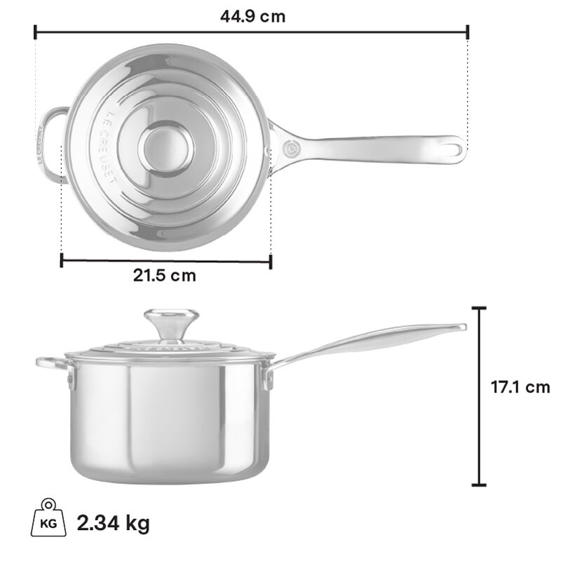 Le Creuset Stainless Steel Saucepan, 3.8 L - view 3