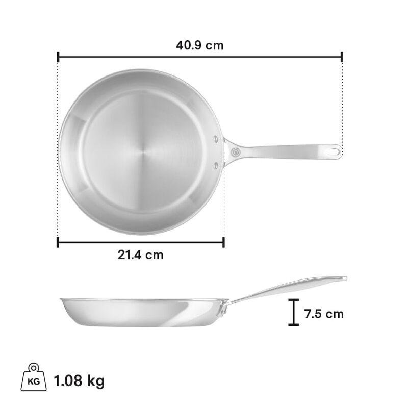 Le Creuset Stainless Steel Fry Pan, 20 cm - view 3